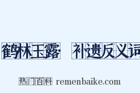鹤林玉露·补遗反义词是什么意思的图片